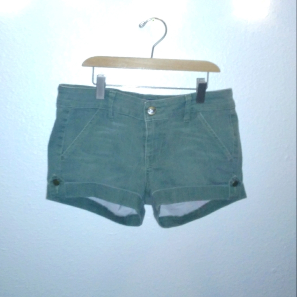 Divine Rights of Denim Green Denim Shorts